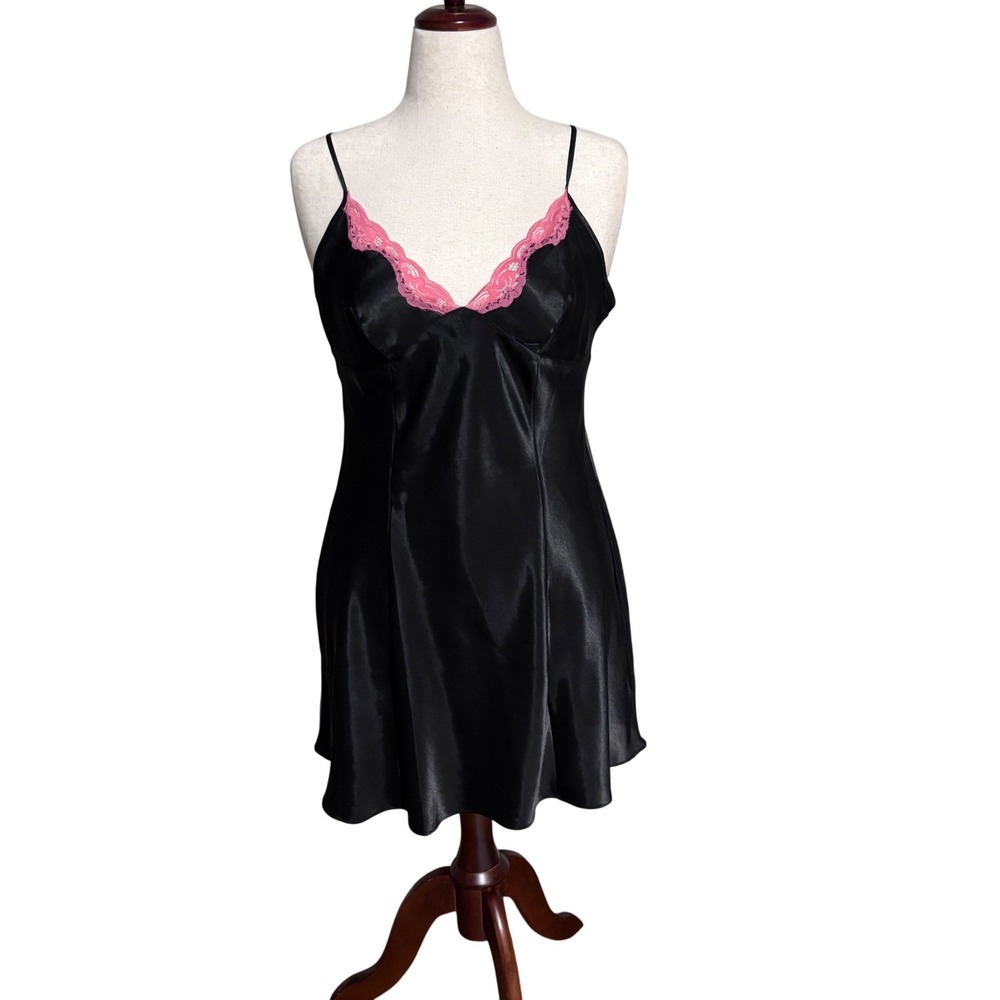 Vintage‎ Y2K Jones NewYork Black Lace Midi Slip Dress Vampy Whimsigoth| Lg